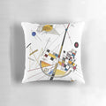 Pillow featuring an abstract design inspired by the artwork of Wassily Kandinsky
