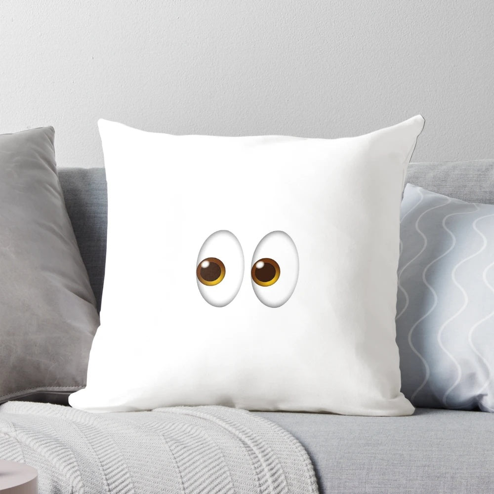 Decorative eyes emoji pillow in a variety of colors