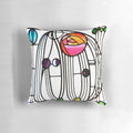 Vibrant floral cushion featuring the iconic designs of Scottish architect and artist Charles Rennie Mackintosh