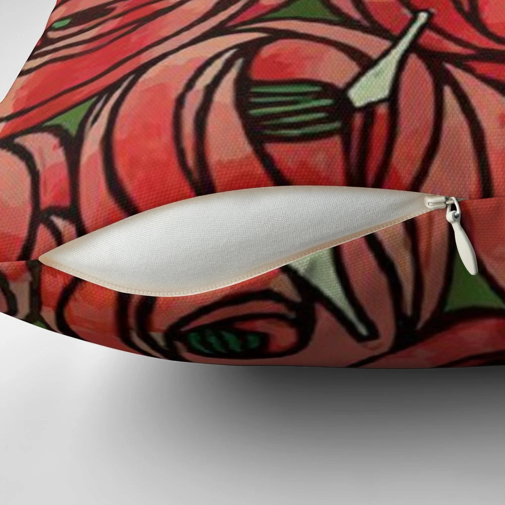Charles Rennie Mackintosh inspired floral design decorative pillow