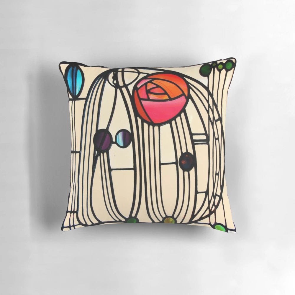Pillow featuring the iconic Charles Rennie Mackintosh floral design