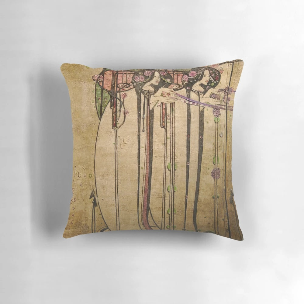 Charles Rennie Mackintosh Pillow featuring the renowned Scottish artist's iconic floral designs