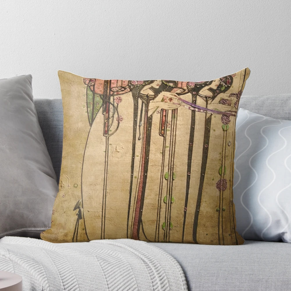 Charles Rennie Mackintosh Pillow featuring the renowned Scottish artist's iconic floral designs