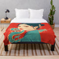 Stylized dragon portrait plush blanket for modern décor