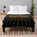 Egyptian hieroglyphic inspired plush blanket featuring ancient symbols and cultural elements
