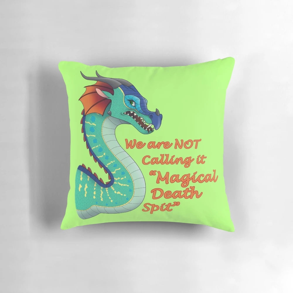 Decorative pillow featuring a vibrant, dragon-inspired design