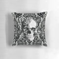 Luxurious gothic lace skull pattern decorative pillow with intricate floral design