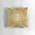 Decorative Greek key Baroque style pillow with ornate floral design in white, black, and grey