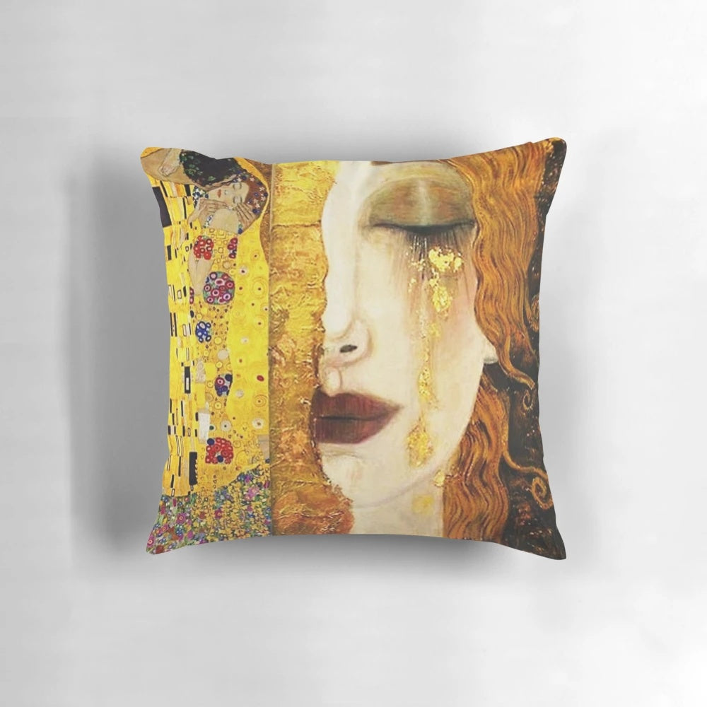 Beautifully designed Gustav Klimt inspired throw pillow for home decoration