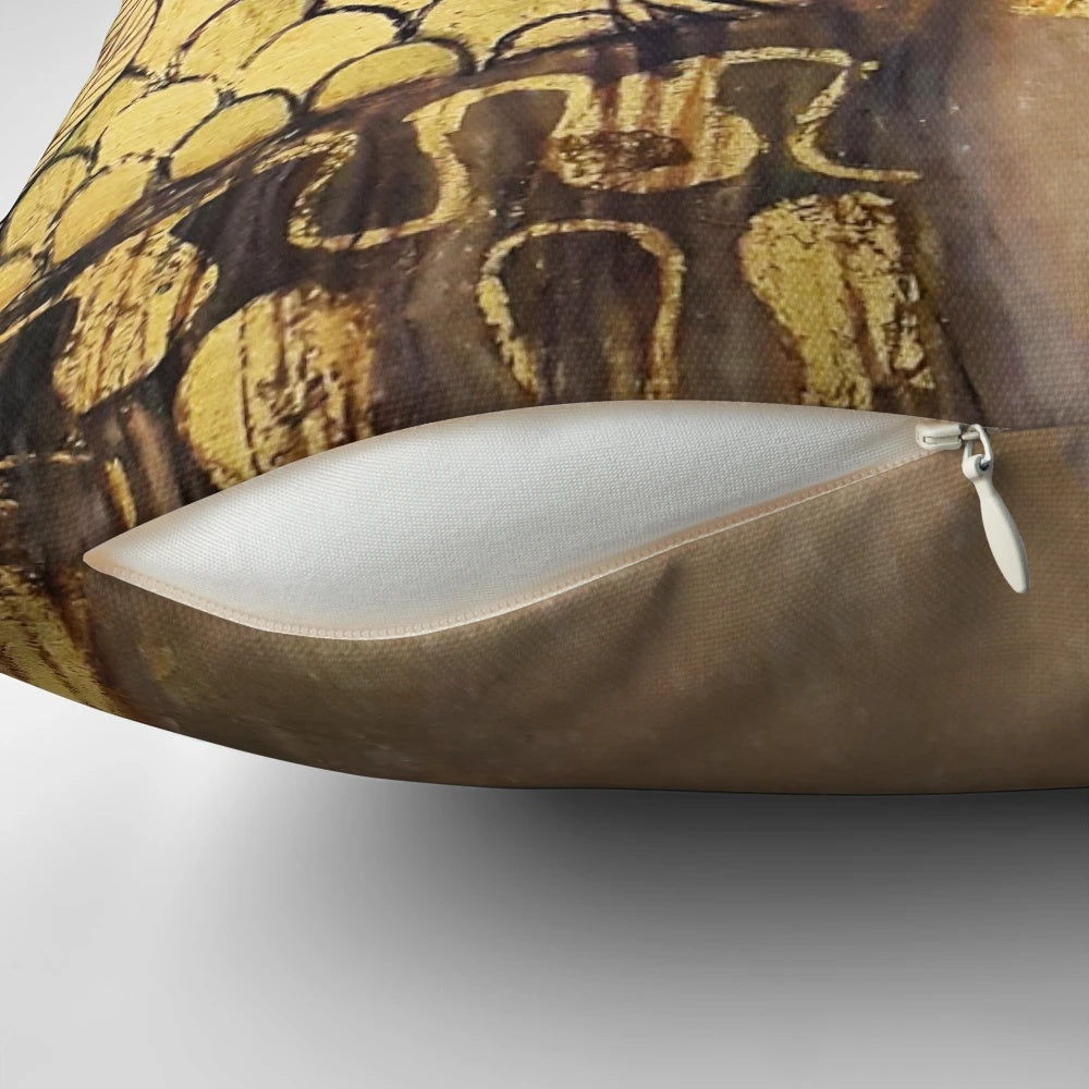 Luxurious Gustav Klimt Judith golden painting pillow featuring the iconic artwork