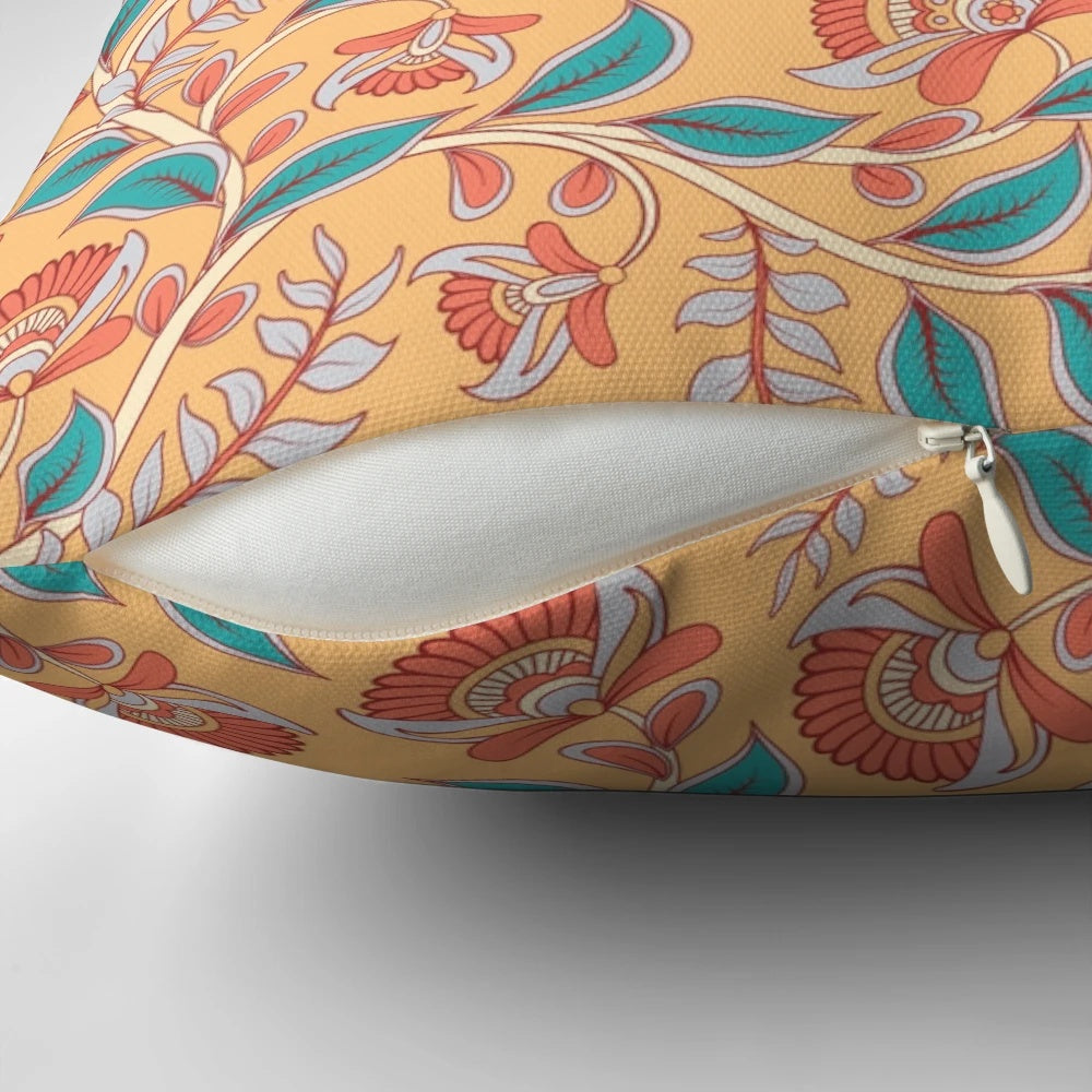Decorative pillow featuring intricate Islamic art with Arabic calligraphy, Quran-inspired patterns, and elegant arabesque designs.