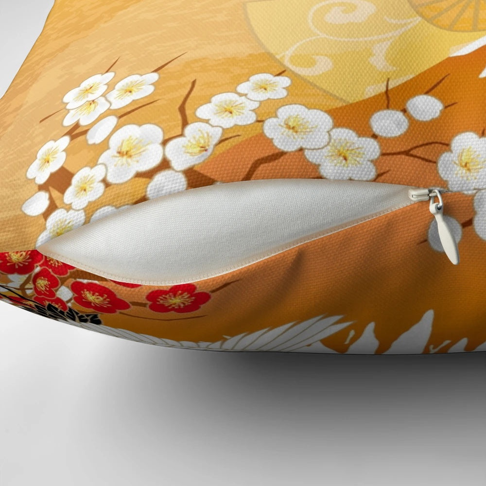 Beautiful Japanese-style kimono pattern decorative throw pillow