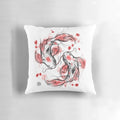 Beautiful Japanese koi fish sketch design on a decorative pillow, perfect for Asian-inspired home decor.