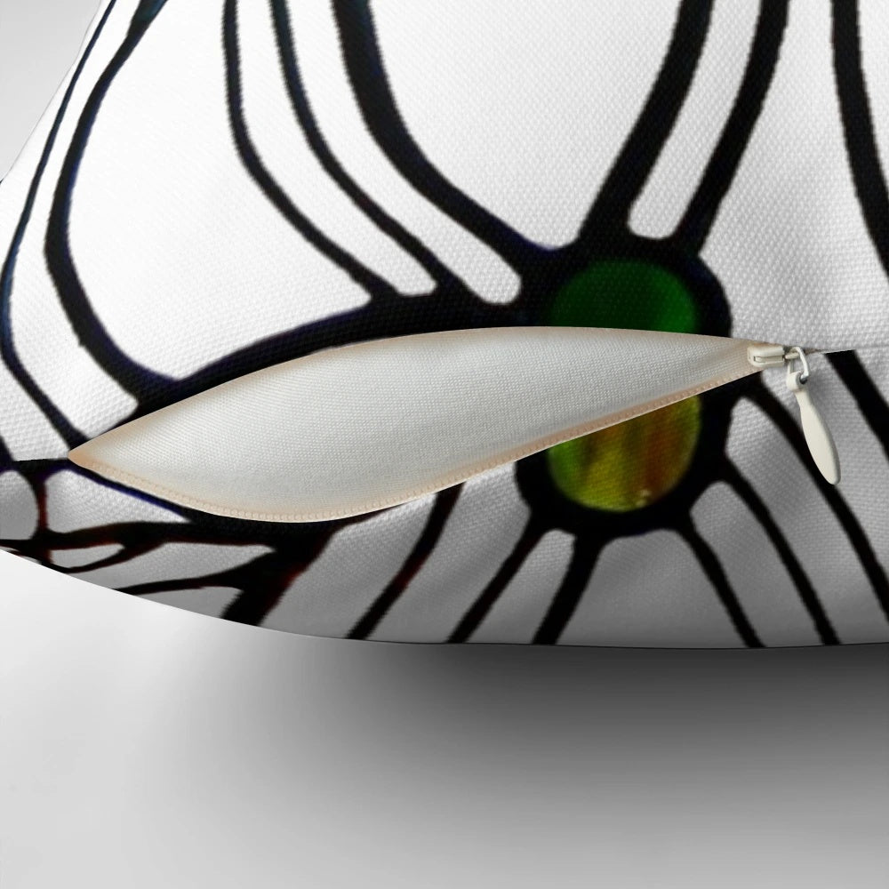 Beautifully designed pillow featuring a window motif inspired by the iconic work of Charles Rennie Mackintosh, renowned Scottish architect and artist.