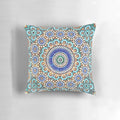 Elegant Persian-inspired ceramic design pillow with intricate patterns and calligraphy