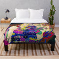 Plush blanket with Gustav Klimt's "The Virgins" painting