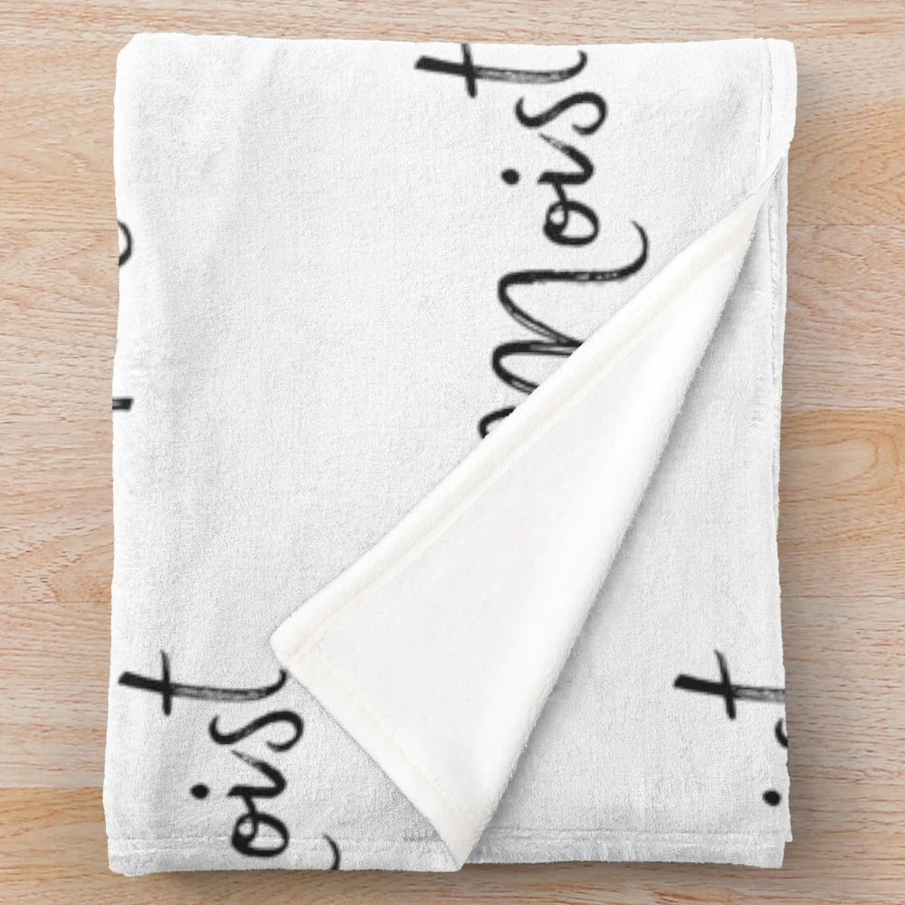 Soft and luxurious plush blanket with calligraphy text design
