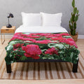 Soft and cozy rose-patterned plush blanket