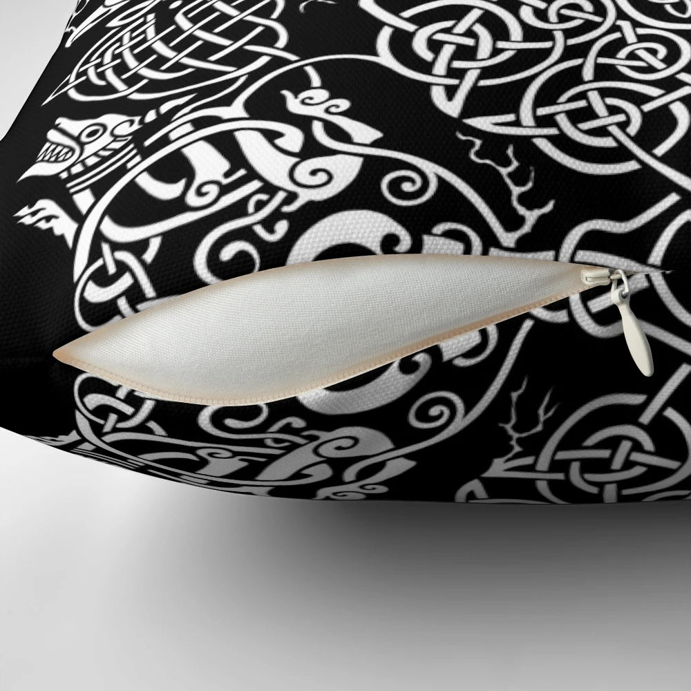 Beautifully crafted Tree of Life Pillow featuring intricate Celtic, Viking, and Irish knot designs.