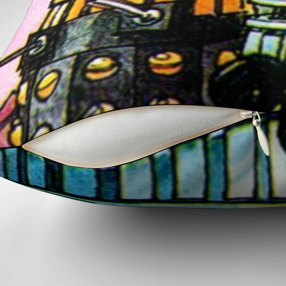 Exterminate! Sci-Fi Inspired Decorative Pillow with Daleks and TARDIS Design
