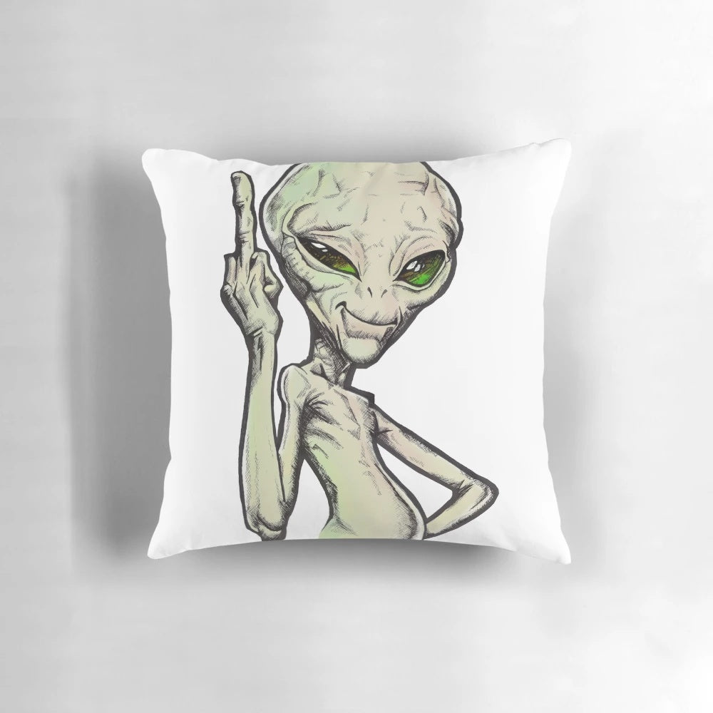 Soft, cuddly alien-themed pillow featuring the character Paul from the popular sci-fi comedy film.