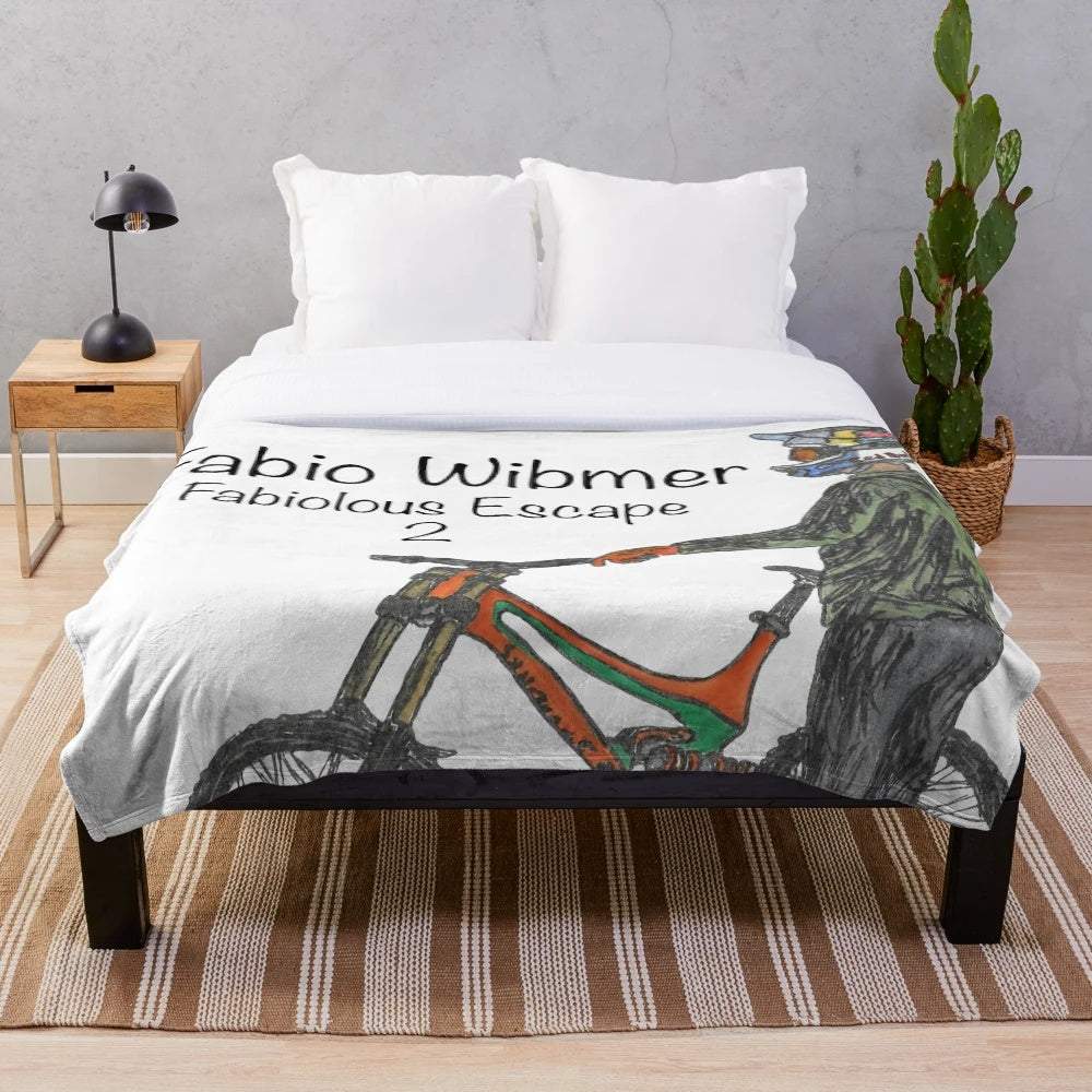 Fabio Wibmer inspired mountain bike plush blanket