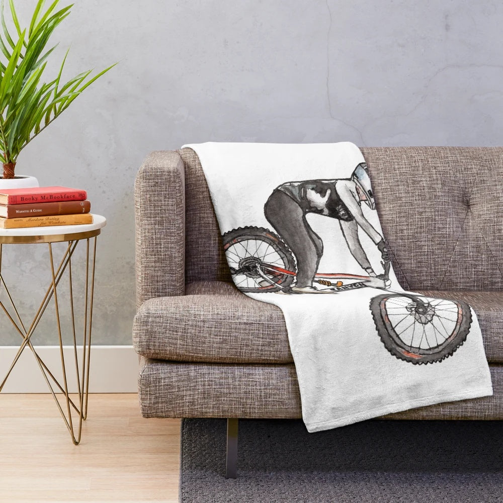 Fabio Wibmer-inspired mountain biking plush blanket