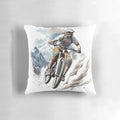 Fabio Wibmer, renowned mountain bike rider, featured on a comfortable and stylish pillow for mountain biking enthusiasts.