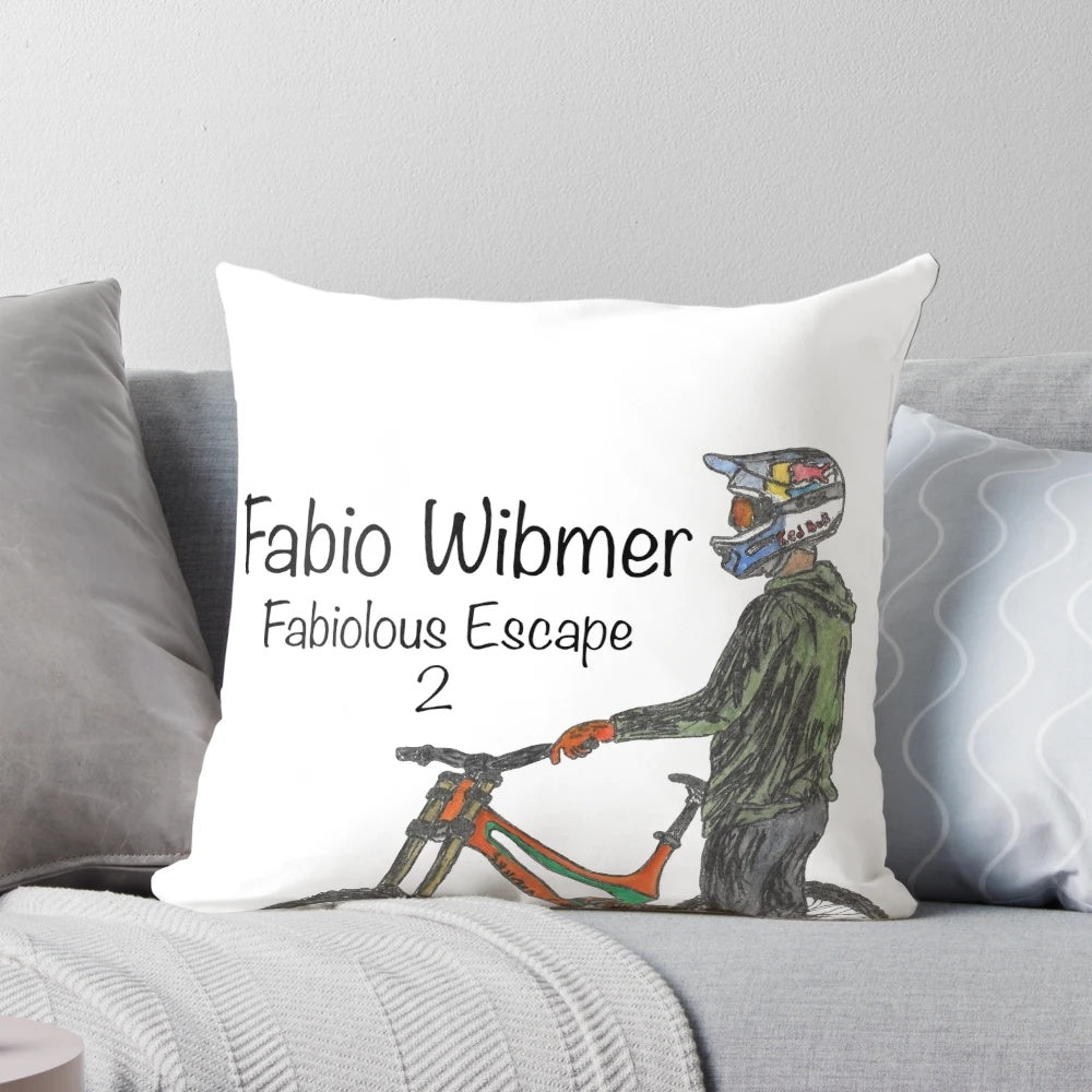 Fabio Wibmer Mountain Biking Pillow with Fabiolous Escape 2 Artwork