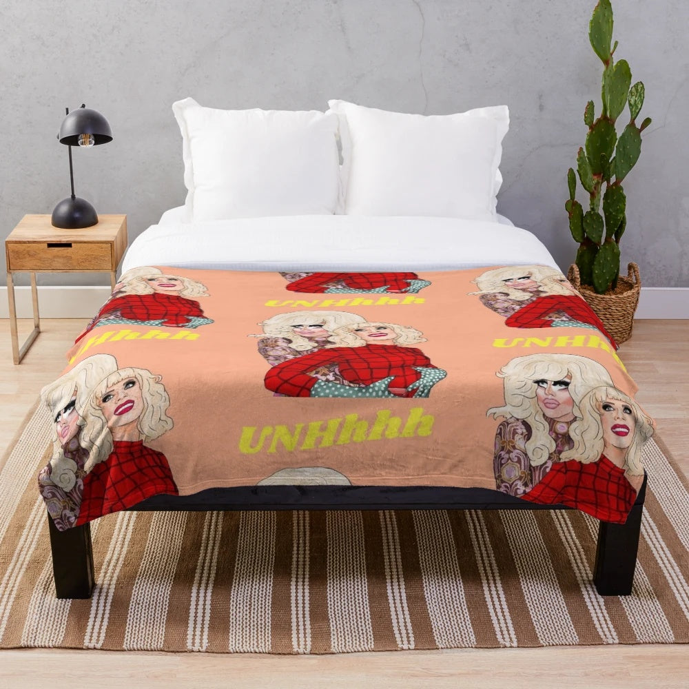 Trixie and Katya inspired plush blanket featuring the iconic drag queens