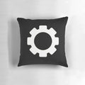 Factorio gaming pillow with Ficsit logo and "Stay Efficient" text