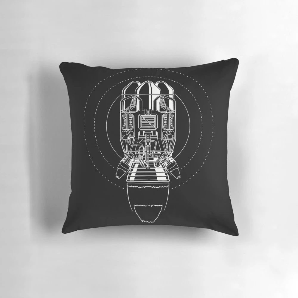 Factorio Rocket Pillow - Soft, plush gaming pillow featuring a rocket design for Factorio fans