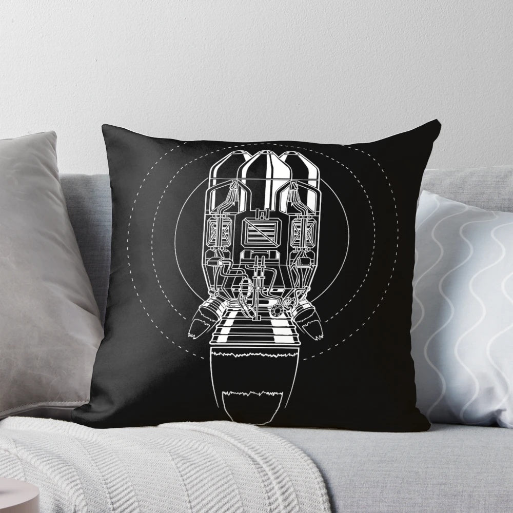 Factorio Rocket Pillow - Soft, plush gaming pillow featuring a rocket design for Factorio fans