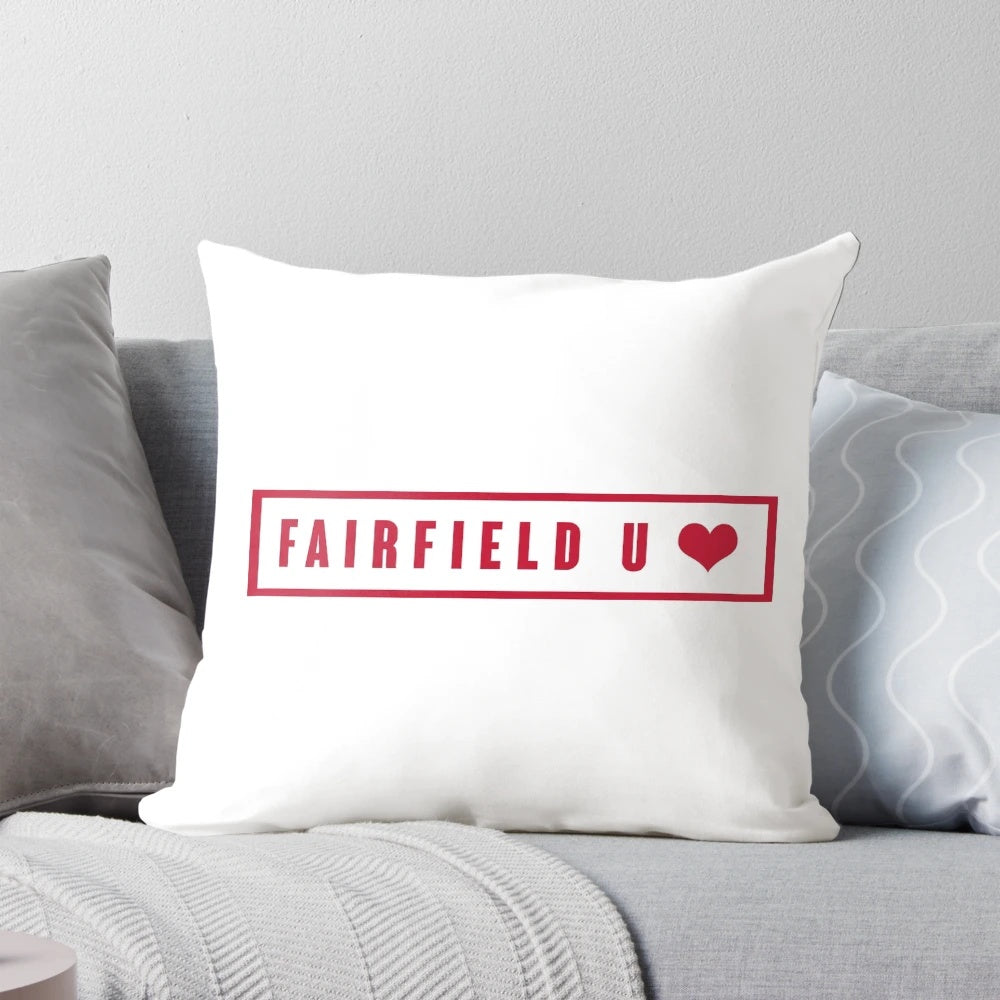 Fairfield University Stags College Pillow in Red and White