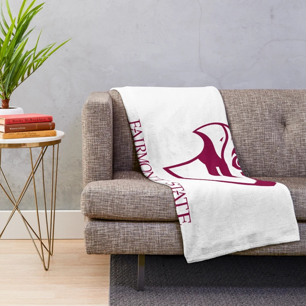 Fairmont State Fighting Falcons college sports plush blanket