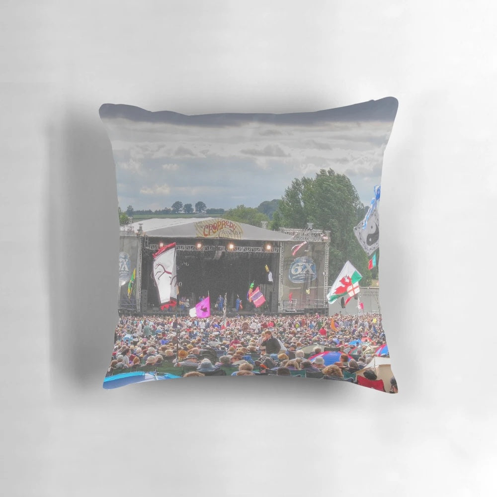 Fairport's Cropredy Convention Music Festival Pillow with Floral Design