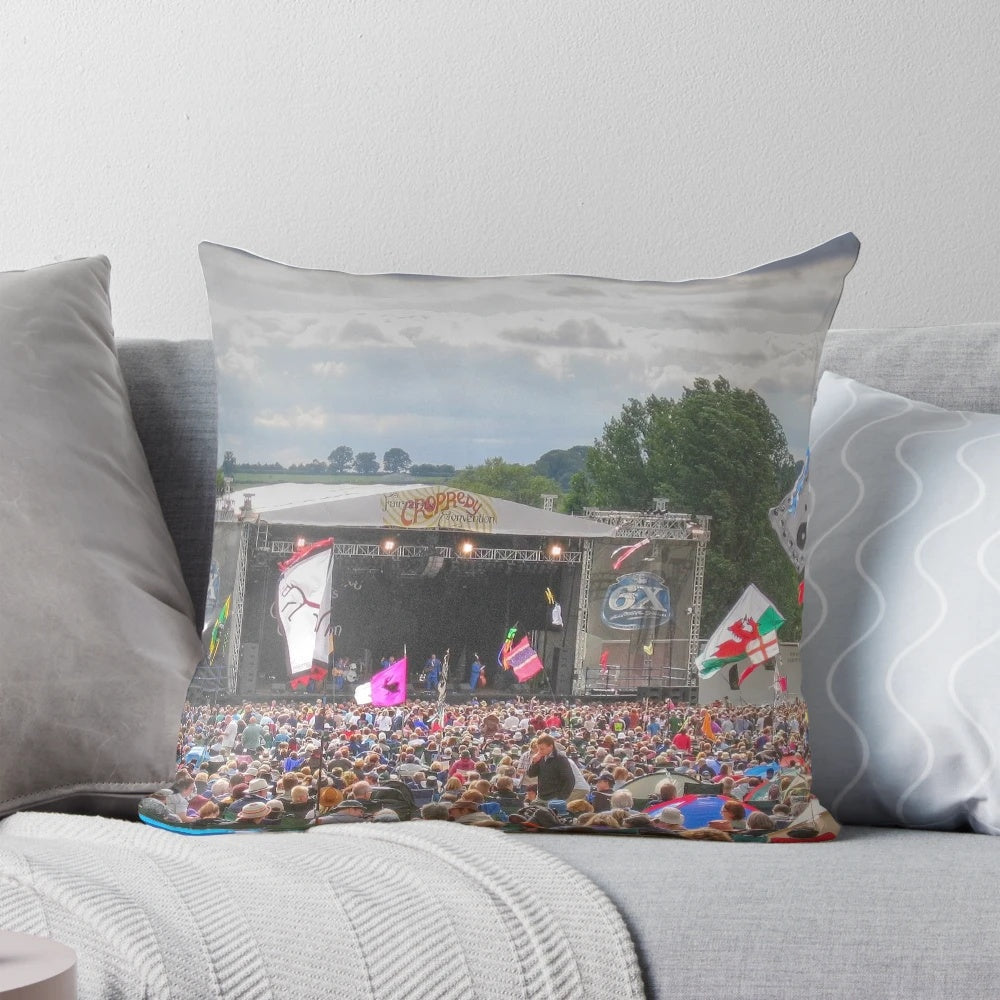 Fairport's Cropredy Convention Music Festival Pillow with Floral Design