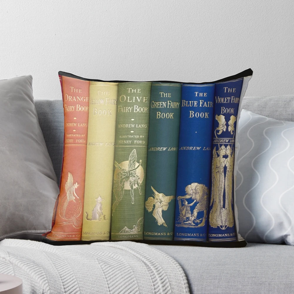 Soft, plush pillow featuring covers of classic children's books like Peter Pan, Anne of Green Gables, and The Wizard of Oz