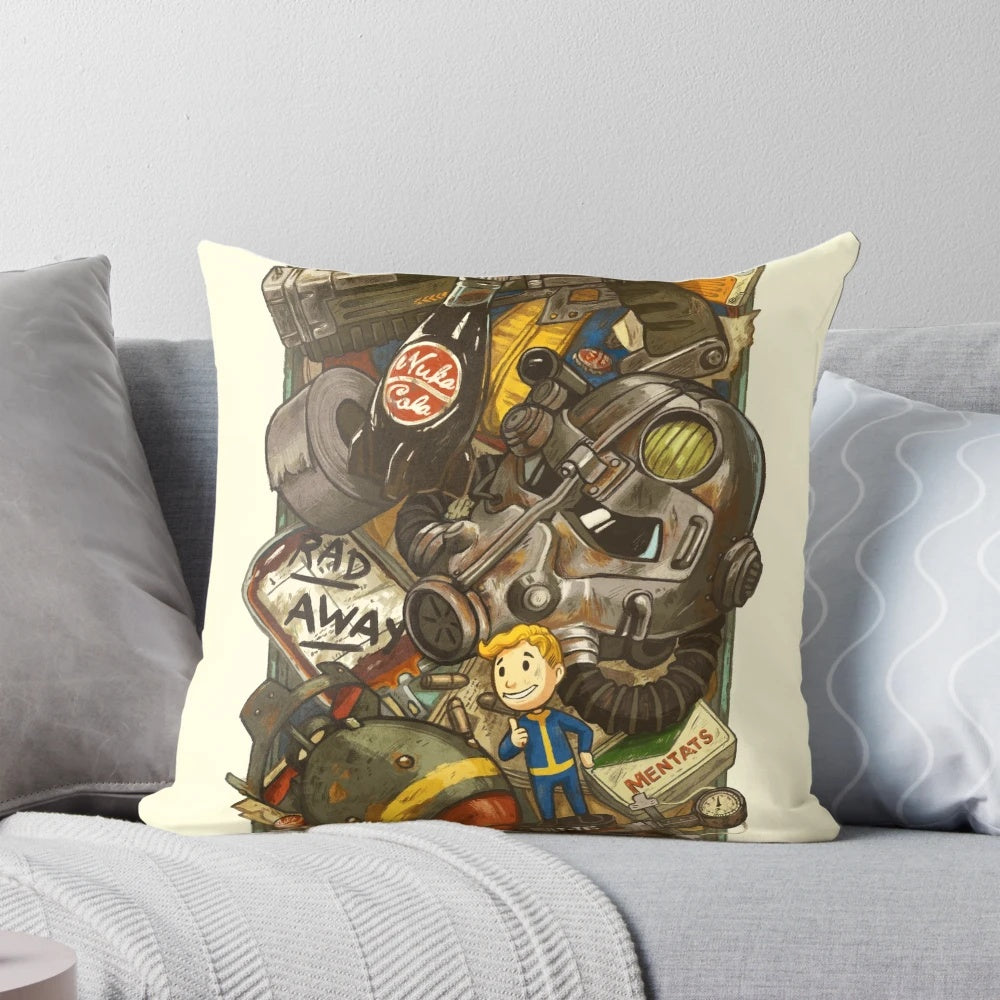 Wasteland Cache Pillow featuring Fallout iconography and design