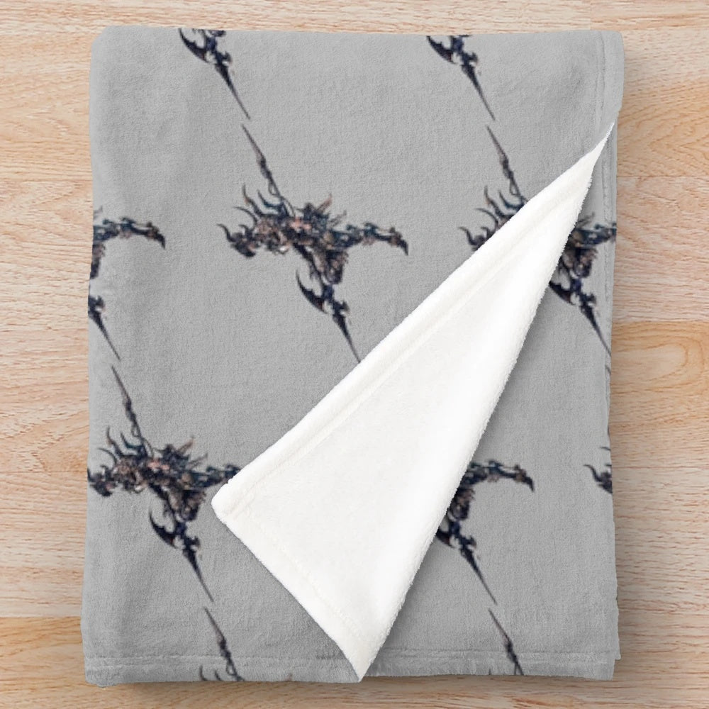 Final Fantasy inspired plush blanket featuring the Dragoon/Lancer job class