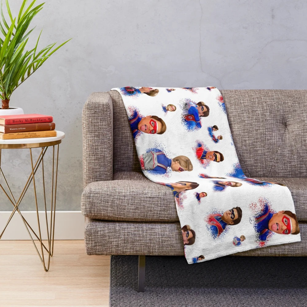 Captain Man and Kid Danger fan art inspired plush blanket