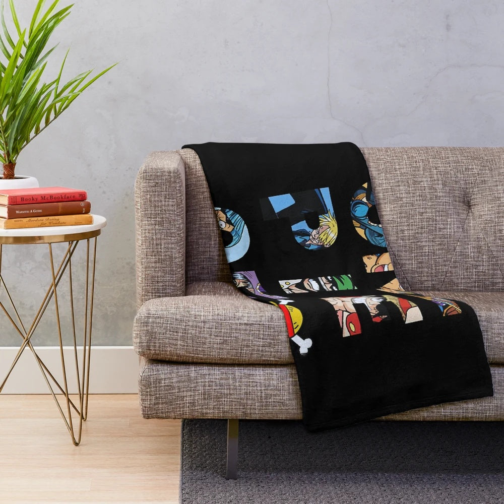 One Piece T-Shirt Plush Blanket with Anime-Inspired Design