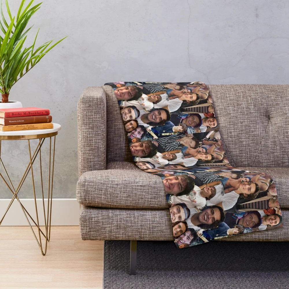 Charlie Gillespie Photo Collage Plush Blanket, featuring the beloved character Luke from Julie and the Phantoms