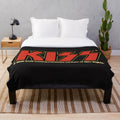KISS logo plush blanket with the iconic band logo