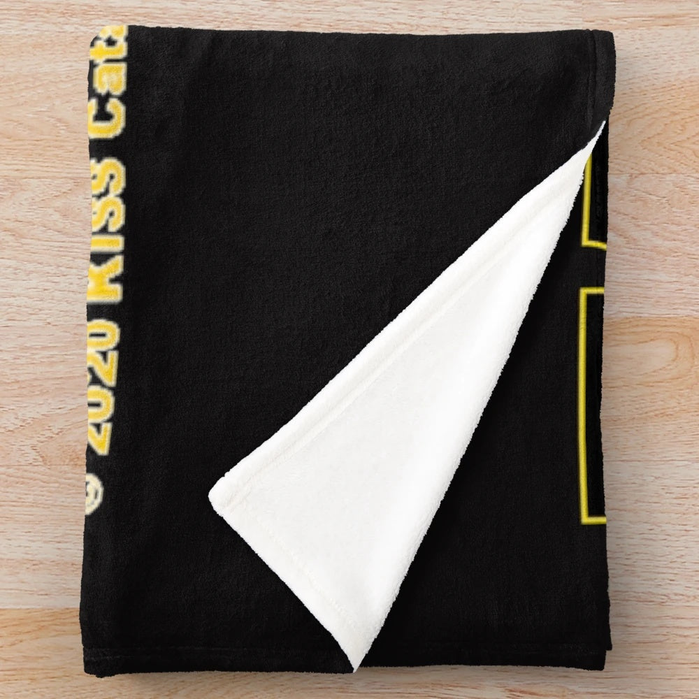 KISS logo plush blanket with the iconic band logo