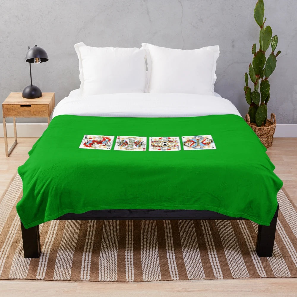 Fantastic 4 inspired plush blanket featuring Marvel superhero design