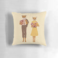 Fantastic Mr. and Mrs. Fox Funny Decorative Throw Pillow