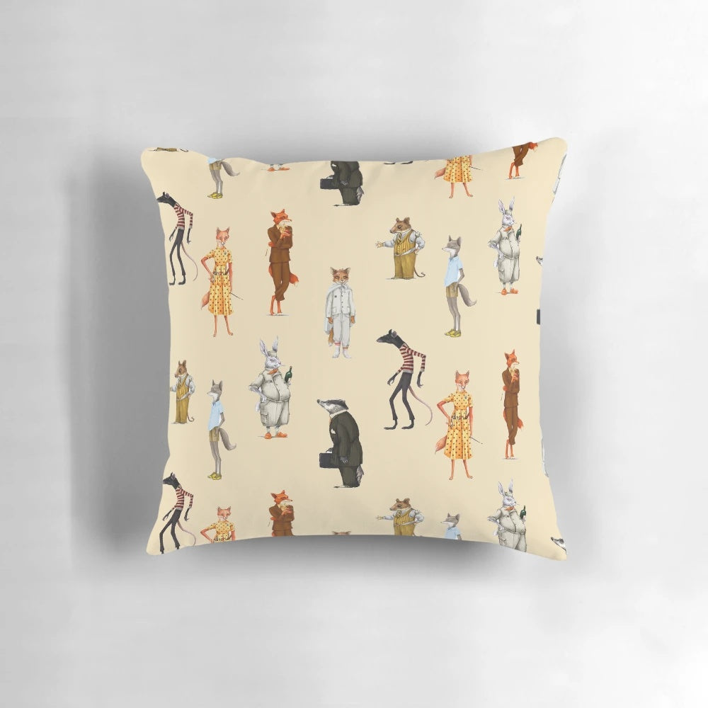 Fantastic Mr. Fox and Mrs. Fox Family Sticker Pack Pillow featuring a cute, funny fox couple design