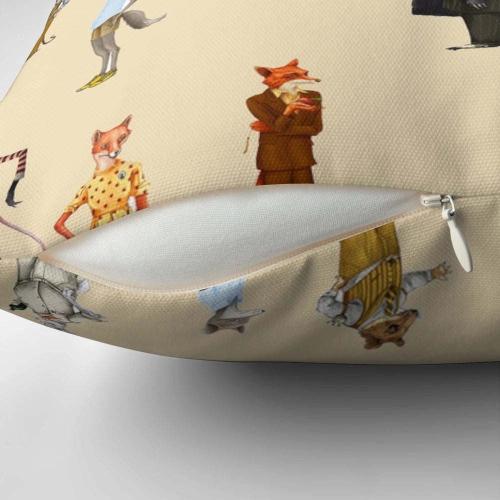 Fantastic Mr. Fox and Mrs. Fox Family Sticker Pack Pillow featuring a cute, funny fox couple design