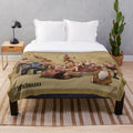 Dragon Age Inquisition inspired plush blanket featuring fantasy characters